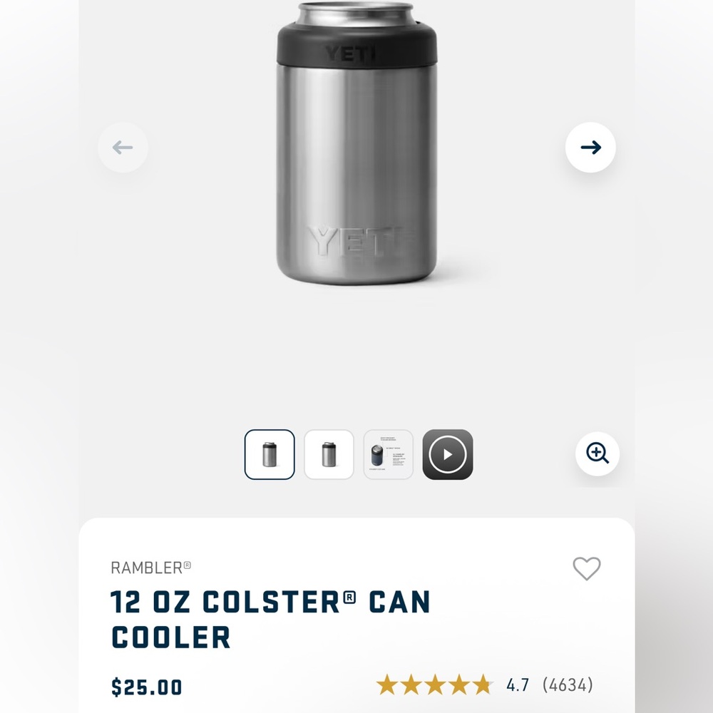 2-YETI Silver Colster Can Cooler